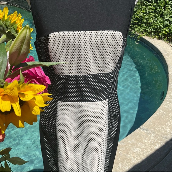 Yoana Baraschi Sz 12 Polka Dot sleeveless sheath black white Dress 🌸 - Picture 5 of 7